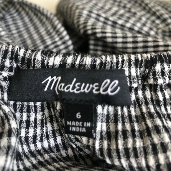 Madewell Ruffle -Strap Gingham Cami Top Sz 6 - Picture 6 of 8